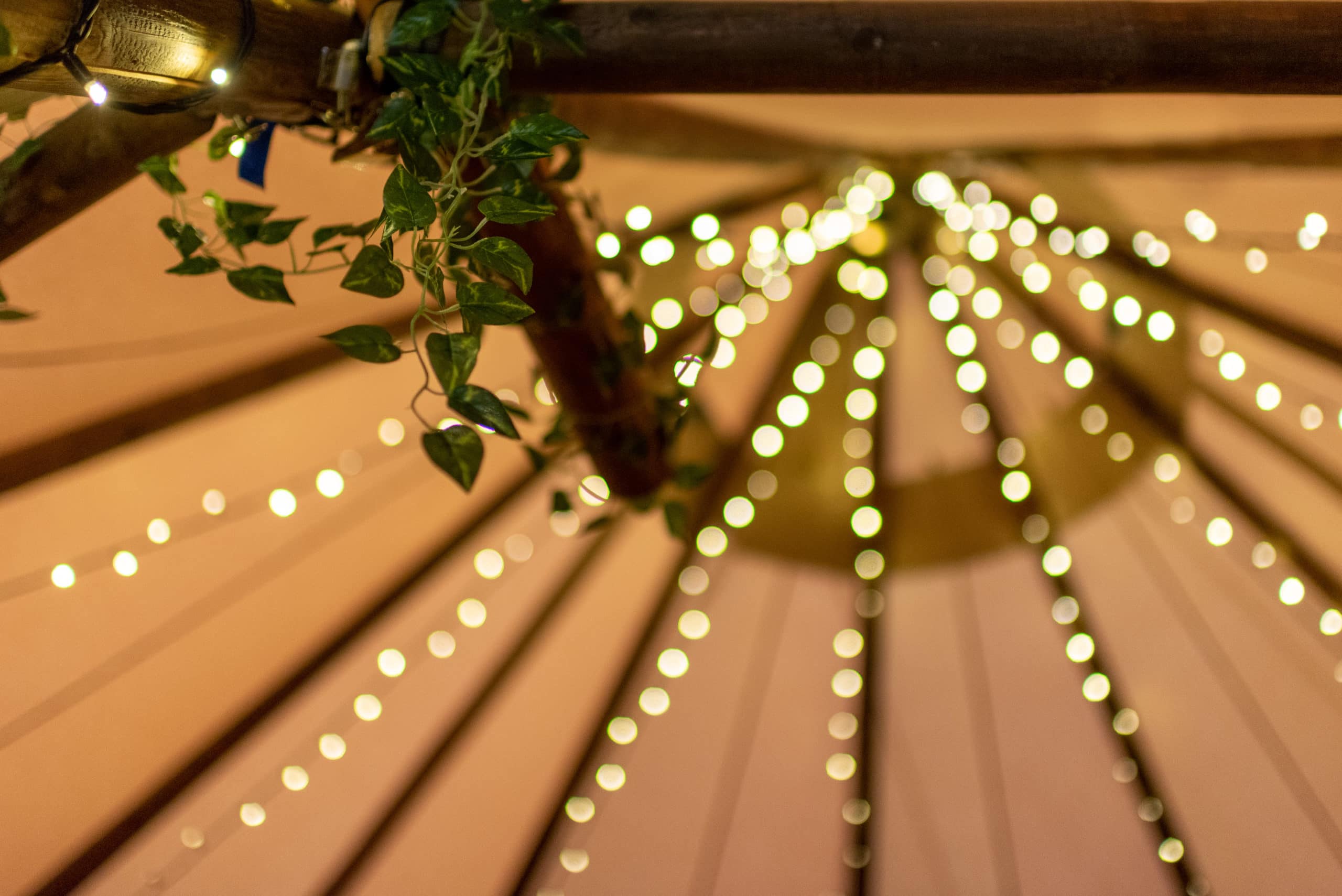 Fairly lights in a Nottingham Wedding venue tipi